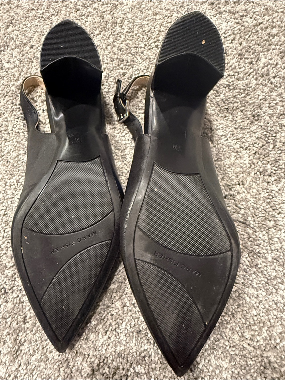Marc Fisher Black Pointed Slingback pumps - block heel - Women’s Size 7 - Picture 5 of 6